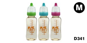 【晴晴百寶盒】BASILIC貝喜力克防脹氣PPSU直圓形奶瓶300ml M 台灣母嬰兒用品 寶寶保母奶瓶 禮物 U355