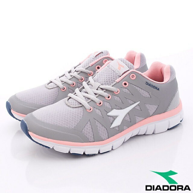 【DIADORA】彈力抗壓超輕量款-WR9838銀灰粉(女段)