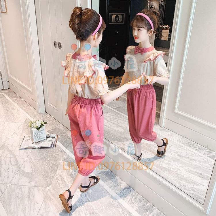 女童短袖兩件套洋裝韓版中大童潮流夏季女孩時尚套裝夏裝【不二雜貨】