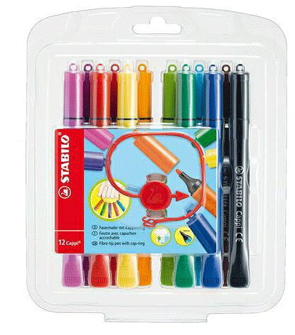 STABILO Cappi Pen人體工學設計彈性筆頭彩色筆12色*168/12-1