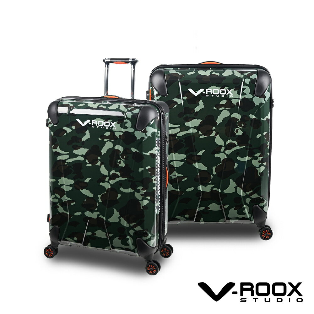 <br/><br/>  V-ROOX AXIS by A.L.I 21吋 原創設計可擴充行李箱 硬殼防爆雙層拉鏈旅行箱-迷彩綠色<br/><br/>