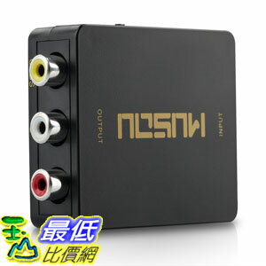 [7美國直購] 音頻轉接頭 Musou 1080P HDMI to RCA Composite AV Video Audio Converter Support NTSC/PAL