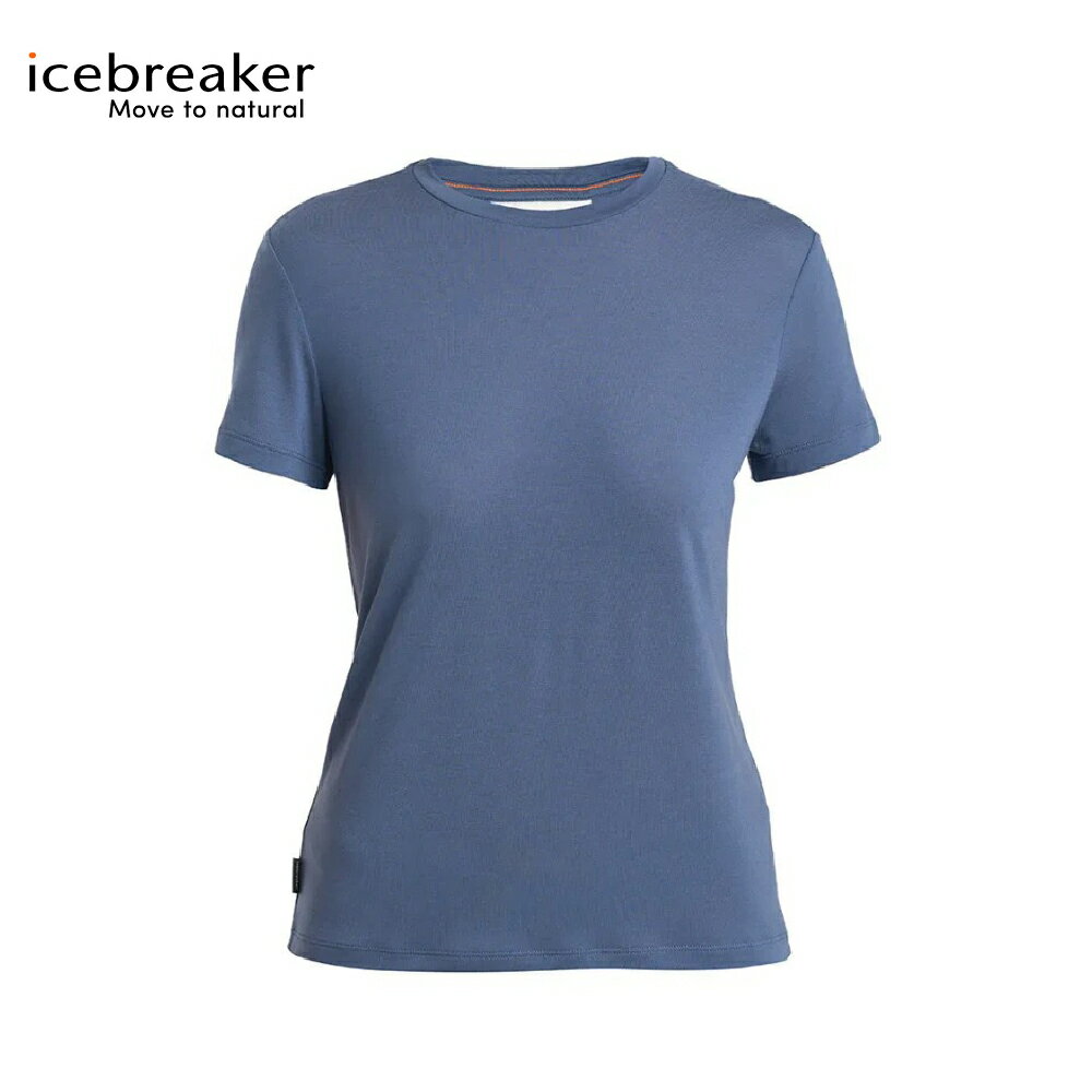 【Icebreaker 女 Core 圓領短袖上衣《復古藍》】0A56Y4/排汗衣/短T/羊毛衫