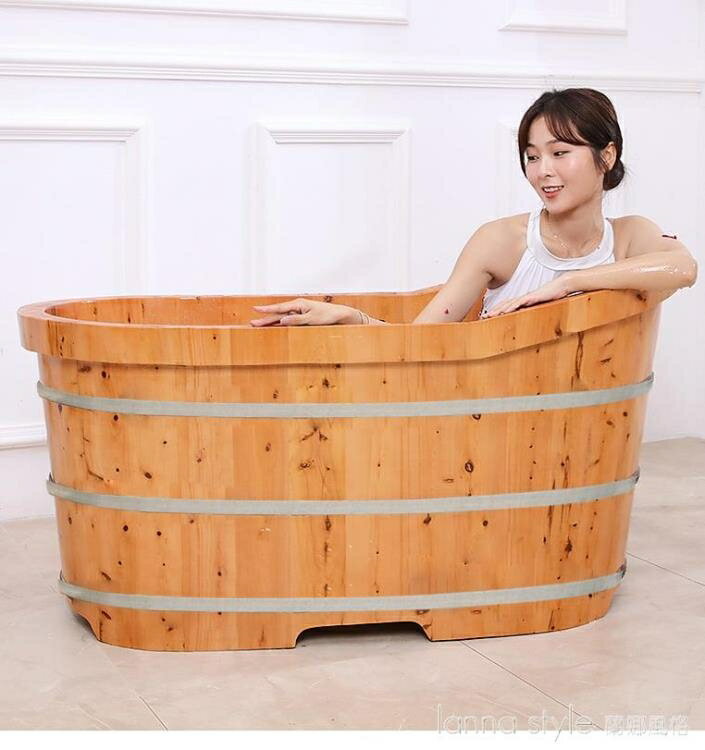 香柏木泡澡大人洗澡盆加厚木桶浴桶成人實木質浴缸全身家用