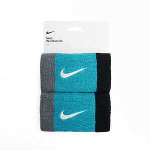 Nike Swoosh [AC2287-017] 加長腕帶 護腕 2入 運動 跑步 打球 健身 訓練 吸濕排汗 水藍 灰