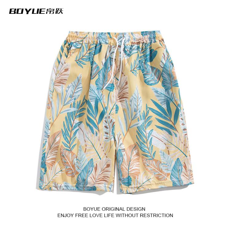 泳褲男 夏季度假休閒沙灘短褲男美式寬松家居睡褲五分褲青少年 三木優選