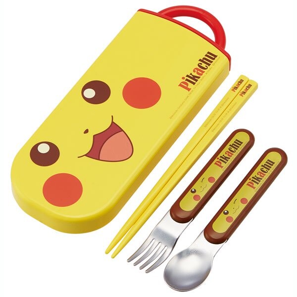 【日本SKATER】寶可夢皮卡丘 抗菌隨身餐具組 兒童餐具 日本製