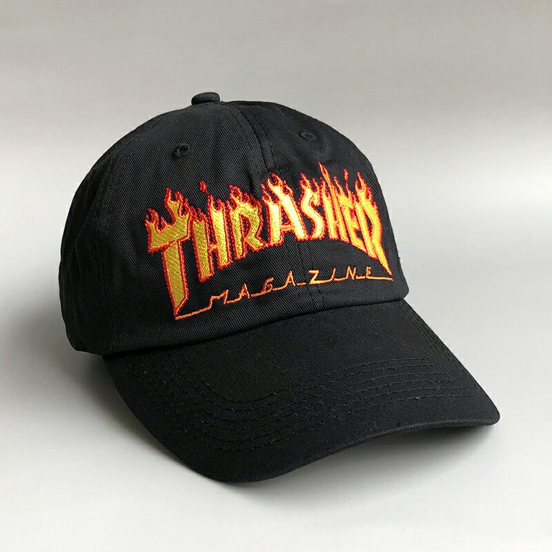 美國百分百【全新真品】THRASHER FLAME LOGO 火焰 配件 帽子 棒球帽 遮陽帽 老帽 黑色 AT52