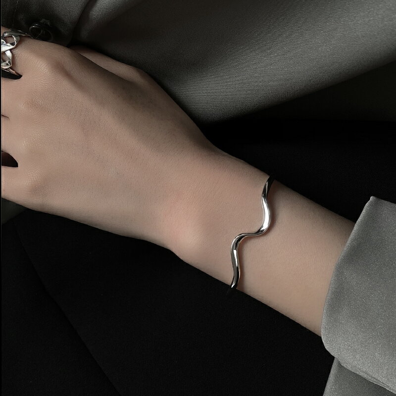 泰銀925純銀莫比烏斯環手鐲女夏ins小眾設計感復古手環禮物送女友 4