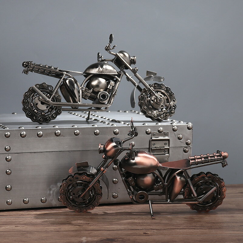 廠家直銷復古鐵藝摩托車模型擺件 哈雷摩托車擺設金屬工藝品禮物