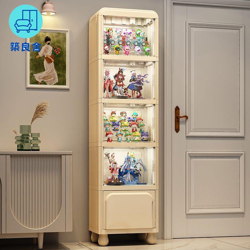 免運 手辦展示櫃 透明展示櫃 亞克力展示櫃 收納櫃 手辦樂高展示櫃玩具奶油風陳列置物架家用泡泡瑪特公仔透明收納櫃工廠現貨直銷 全館八折 售後保障 z5617