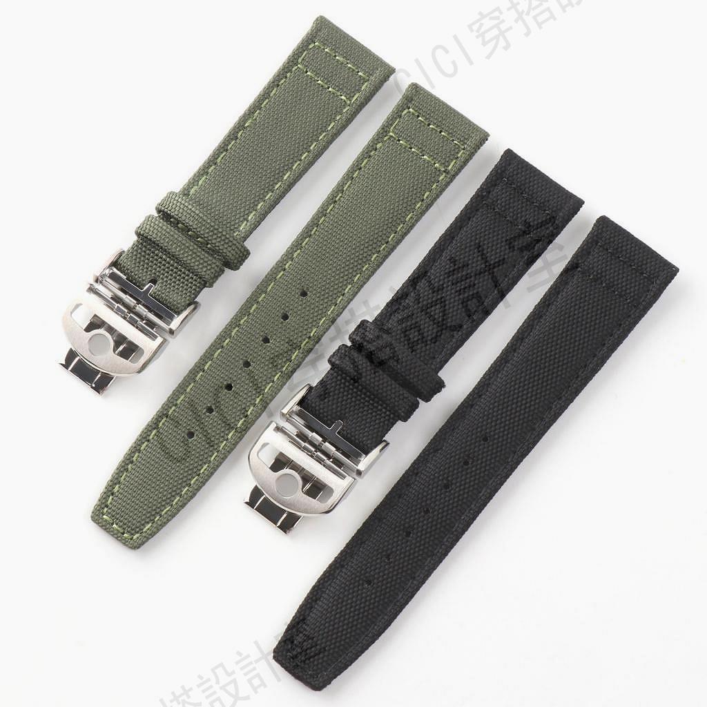 適用萬國錶帶 IWC手錶帶 尼龍帆布錶帶 飛行員葡萄牙柏濤菲男20 21 22mm【亞德機械五金家居】