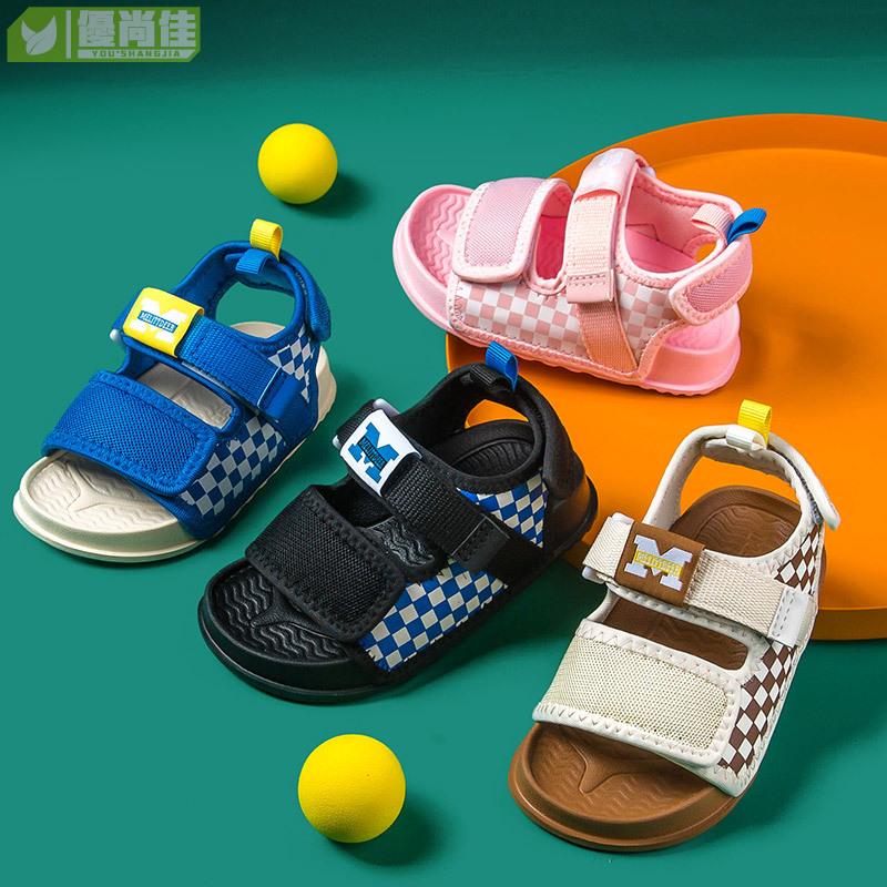 兒童簡約韓版運動涼鞋 小學生男女童夏季防滑涼鞋沙灘鞋