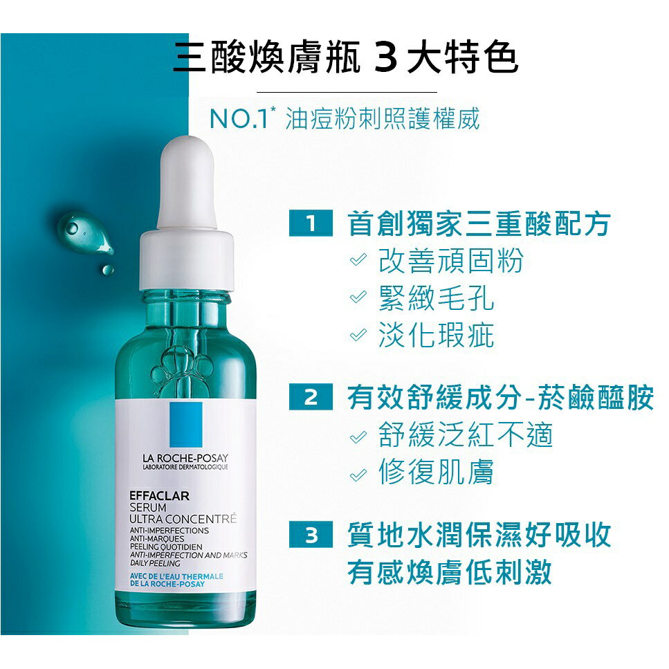 限量特惠 極效三重酸煥膚精華(三酸煥膚瓶)30ml 臺灣公司貨 理膚寶水