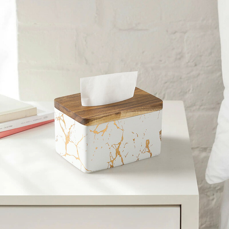 輕奢大理石紋北歐陶瓷創意簡約紙巾盒 家用客廳餐廳茶幾抽紙盒