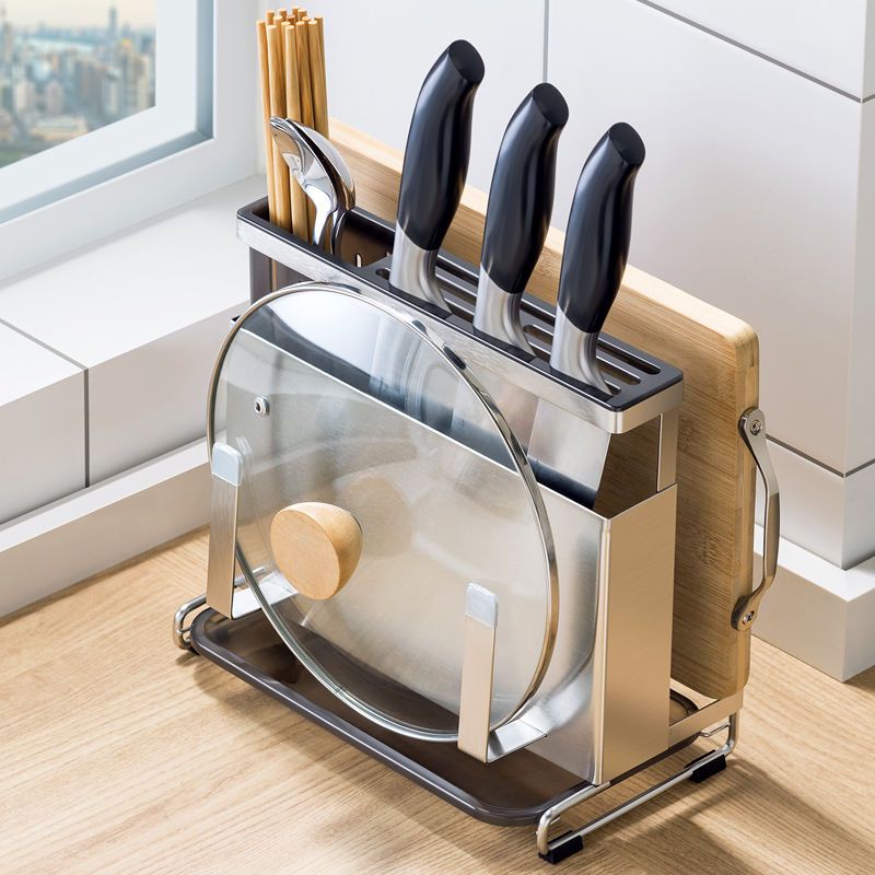 廚房用品刀具置物架放刀座收納架菜刀架砧板架一體多功能家用大全