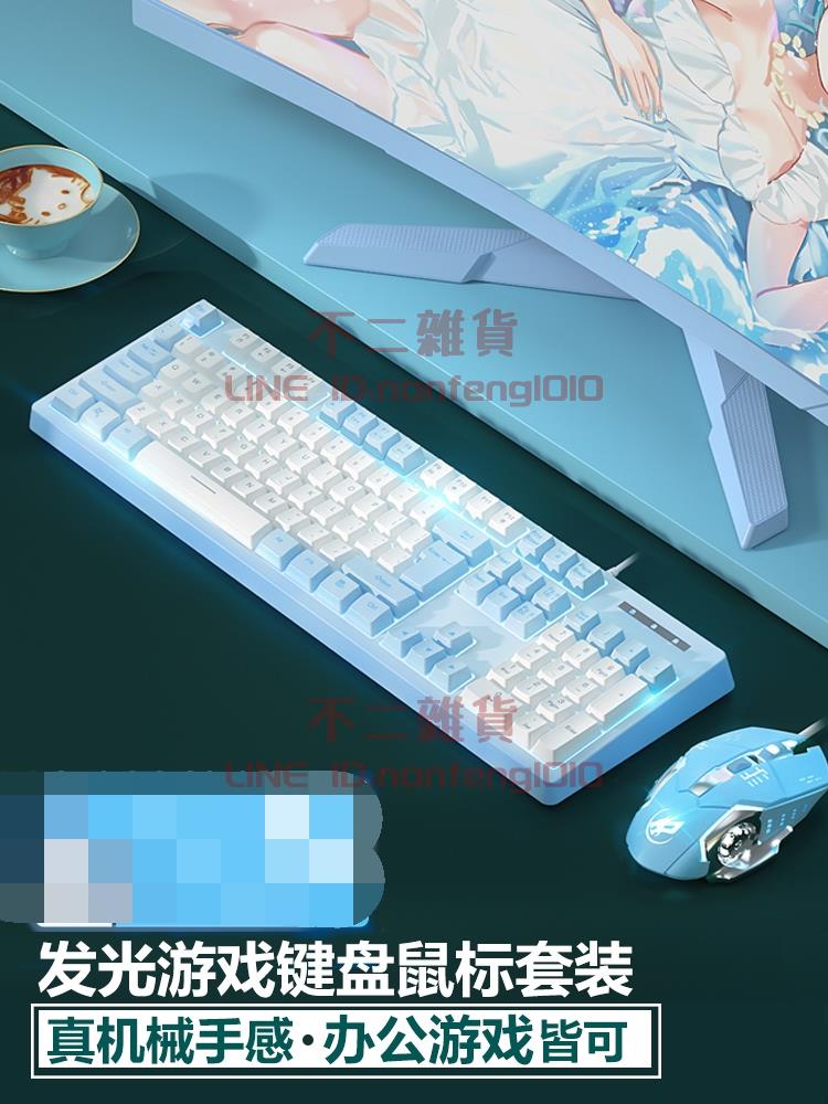 鍵盤鼠標套裝臺式電腦筆記本游戲USB有線靜音打字電竟鍵鼠套裝【不二雜貨】