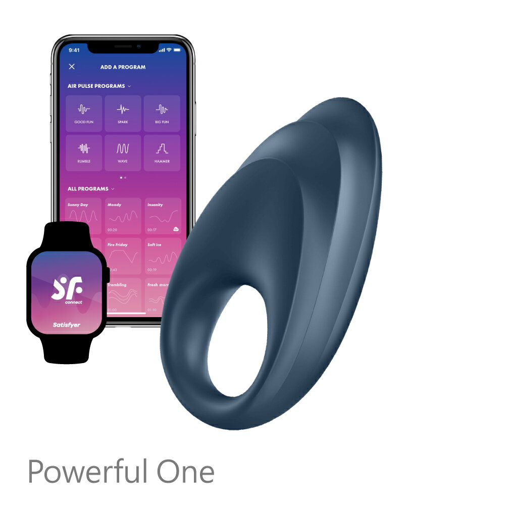 Satisfyer。Powerful One 智慧男士精力環 屌環 情趣用品 【OGC株式會社】【本商品含有兒少不宜內容】