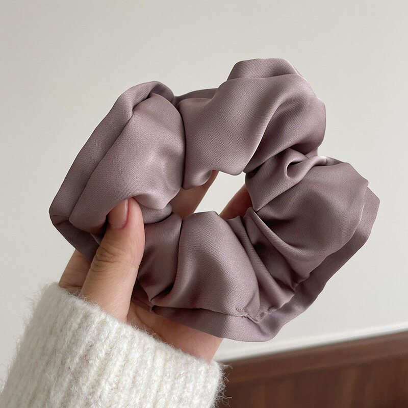 【台灣現貨】時尚配件 髮飾 髮夾 鯊魚夾 大嘴夾 邊夾  法式復古大腸髮圈女高階感緞面韓系皮筋發繩森系頭繩髮飾大號頭飾 6