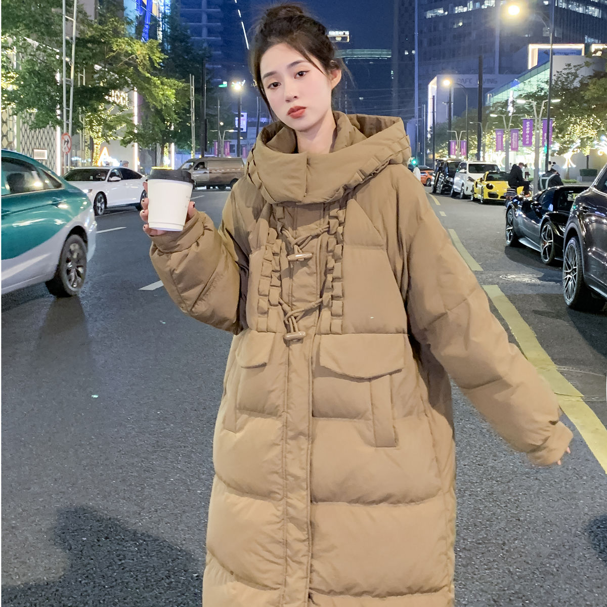 快速出貨/羽絨外套 長大衣 新款加大碼羽絨服女200斤胖mm韓版孕婦中長款過膝寬松加厚