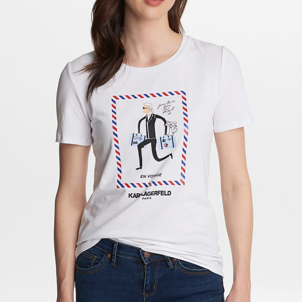 KARL LAGERFELD 短T 女版 老佛爺 T恤 短袖 短T-Shirt 圓領 卡爾白色(現貨)▶指定Outlet商品5折起☆現貨【送禮首選★APP下單點數4倍送】