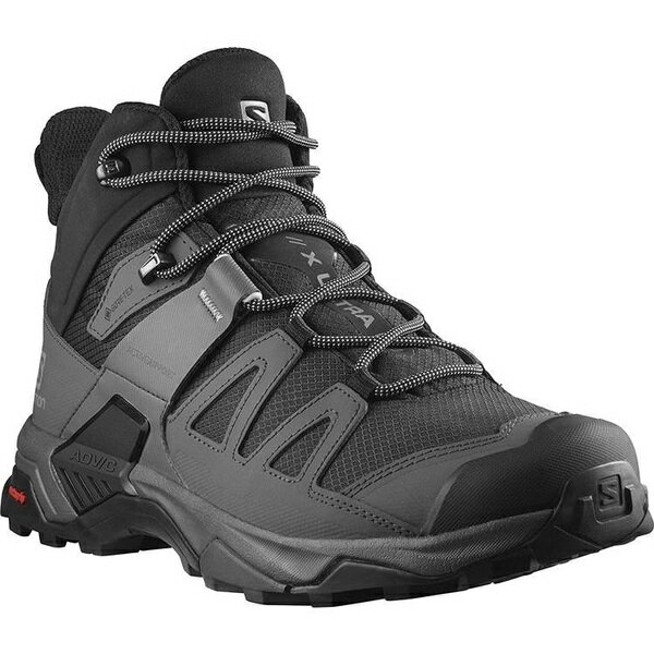 【滿2件再95折】【毒】SALOMON 男 X ULTRA 4 GTX 中筒登山鞋 WIDE 黑/灰/珍珠藍