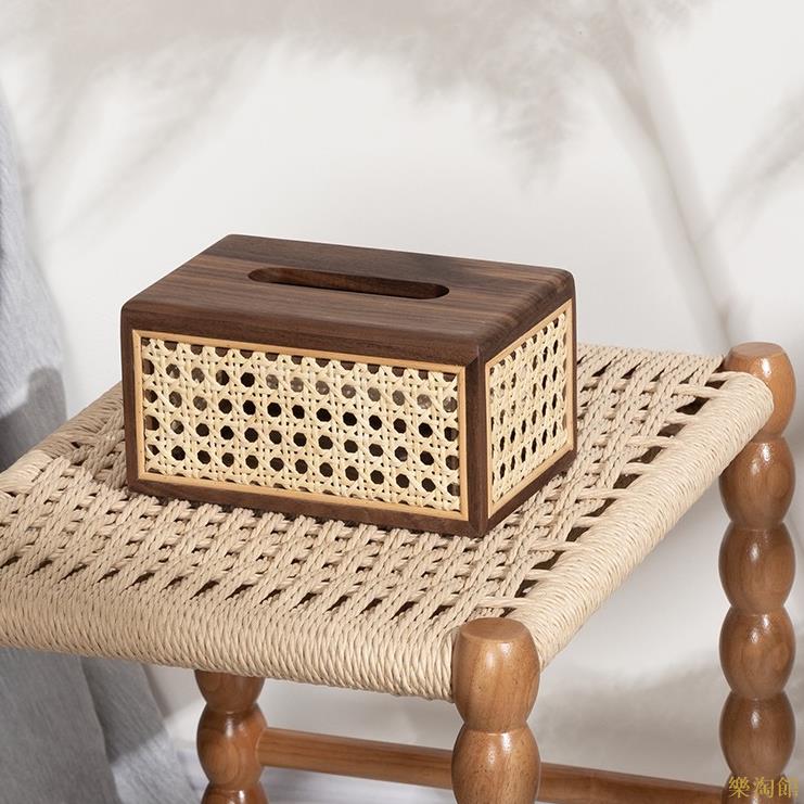 居家生活日式輕奢實木紙巾盒家用茶幾抽紙收納盒相思木客廳餐桌紙抽盒