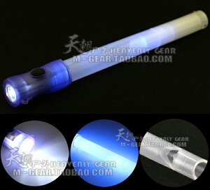 美式新電子戰術熒光棒電子求生救生發光棒帶LED戰術電筒求生哨藍