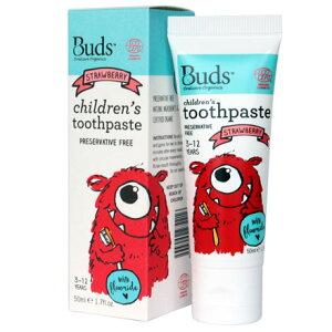 Buds 芽芽有機 兒童含氟牙膏-草莓50ml (3-12歲)【悅兒園婦幼生活館】