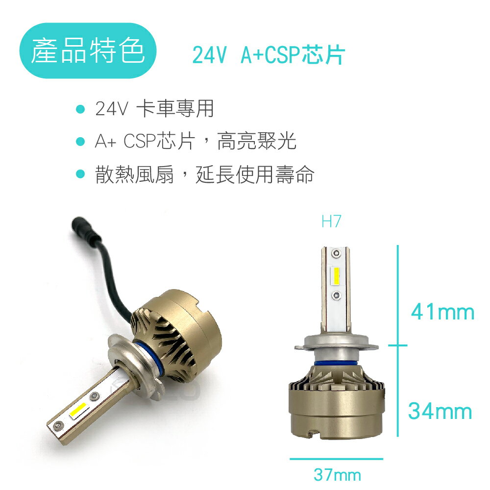 SLO【卡車專用 LED大燈】卡車專用LED 卡車LED H1 H7 24V專用 拖車頭LED 貨車LED 3