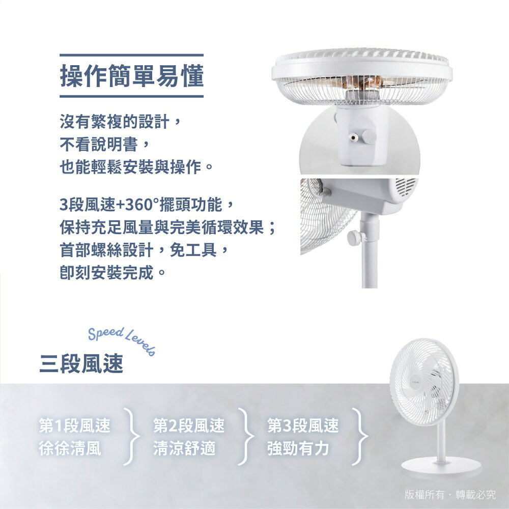 豪尚牌 莫蘭迪美學循環扇2in1/360度循環扇/立扇/露營風扇(360度循環扇HS-MR13) 6