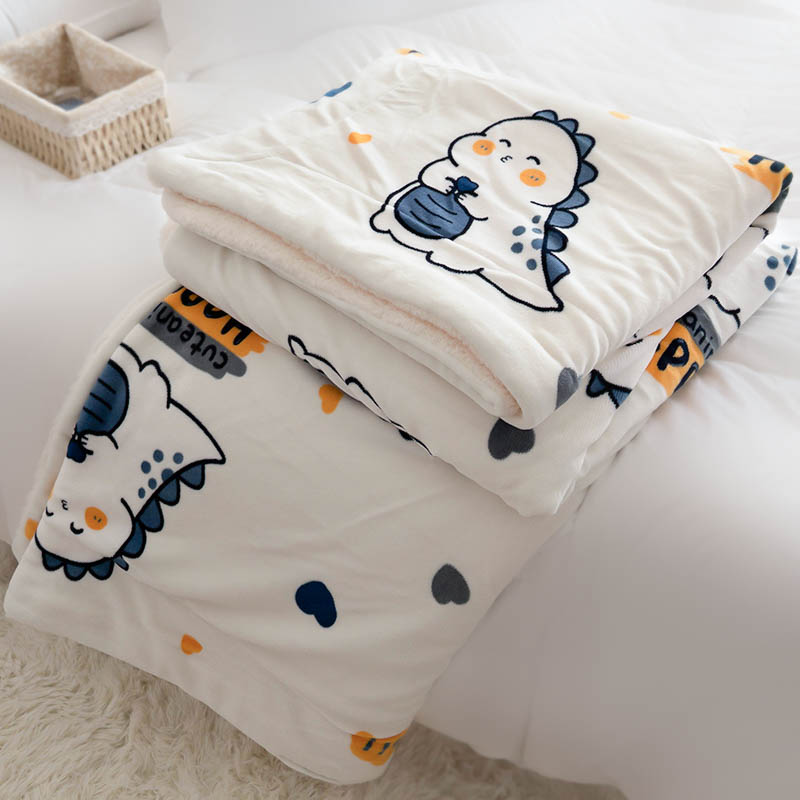 卡通毛毯冬季加厚毯子法蘭珊瑚絨沙發毯冬季單人床上用辦公室午睡