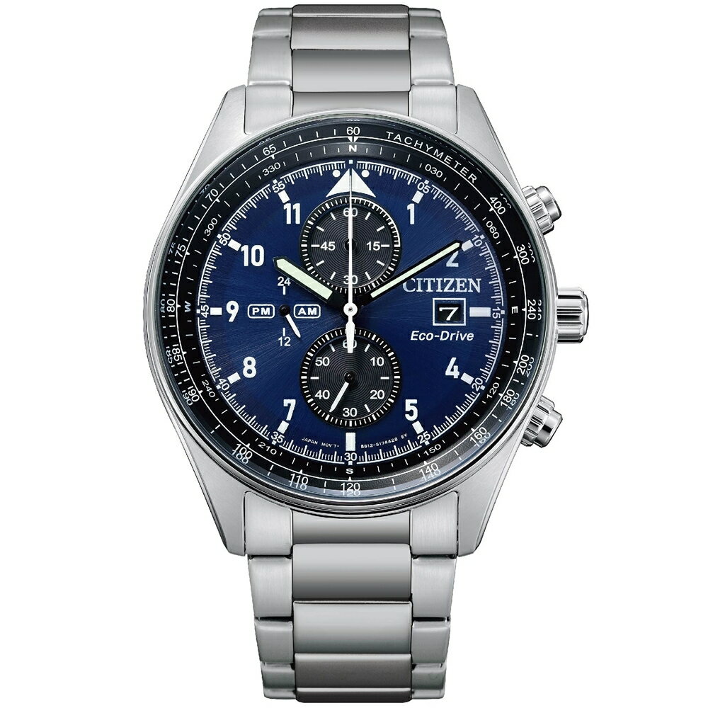 CITIZEN 星辰錶 Chronograph 系列 光動能計時腕錶(CA0770-81L)-42mm-藍面鋼帶【刷卡回饋 分期0利率】【APP下單22%點數回饋】