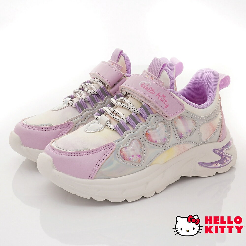 卡通-Hello Kitty前衛老爹鞋高厚底運動繽紛款722118紫(中小童段)