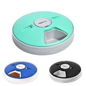 [2美國直購] Amazon Basics 寵物自動餵食器 6份 黑/藍/綠