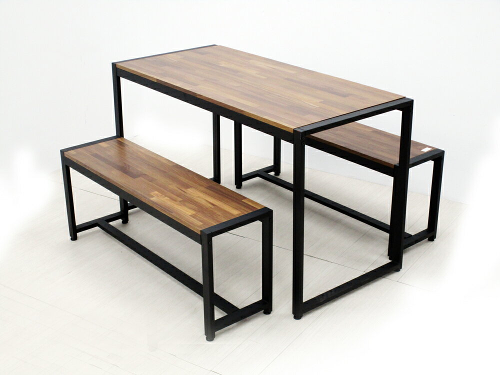 【 IS空間美學 】工業風1桌2長凳 餐廳 營業用 會議桌椅組