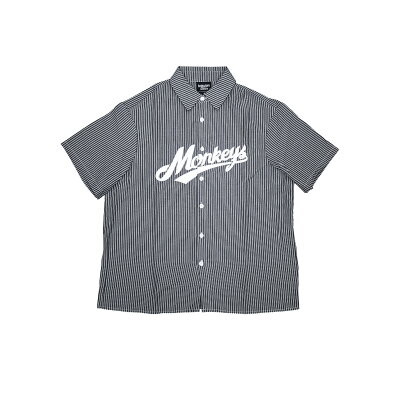 2025 Monkeys條紋襯衫-黑