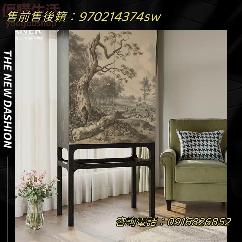 ~定製復古沙發邊櫃側邊櫃美式實木鬥櫃臥室客廳靠墻儲物櫃角邊櫃置物櫃定製 屏風櫃 屏風 隔間 客廳 玄關櫃 隔板 屏風架訂製 可付費上門安裝