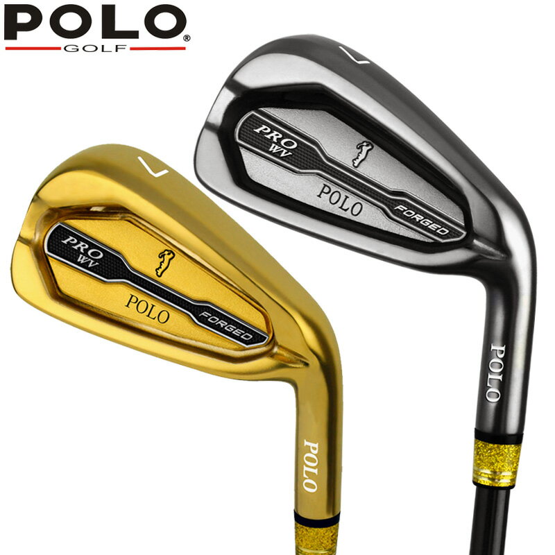 高爾夫球用品 golf裝備 球桿包 練習器 POLO GOLF高爾夫球桿 男士7號鐵 金色球桿 鍛造不銹鋼桿 頭 全館免運