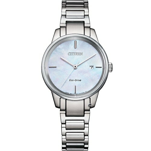 CITIZEN 星辰錶 LADY'S 簡約甜美時尚腕錶(EW2590-85D)-29mm-白貝鋼帶【刷卡回饋 分期0利率】【APP下單點數13倍送】