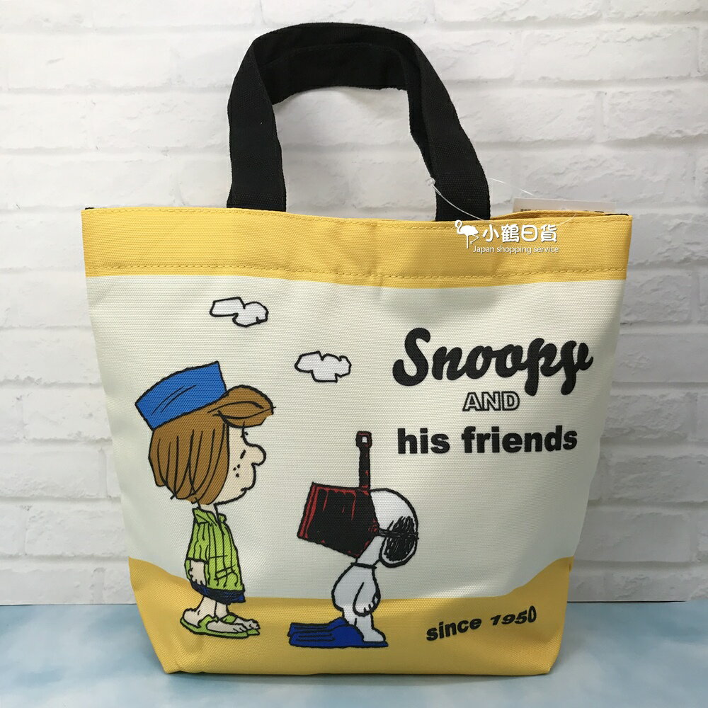 日本 snoopy 史努比 peanuts 雙面圖案 手提袋-水桶護目鏡｜小鶴日貨