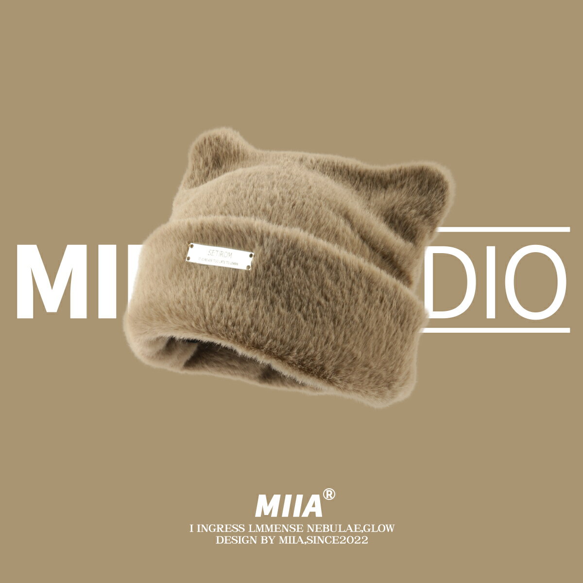 毛帽 毛線帽 針織帽 包頭帽 正韓新款可愛貓耳朵仿貂毛針織帽冷帽毛線帽子女時尚百搭包頭帽潮