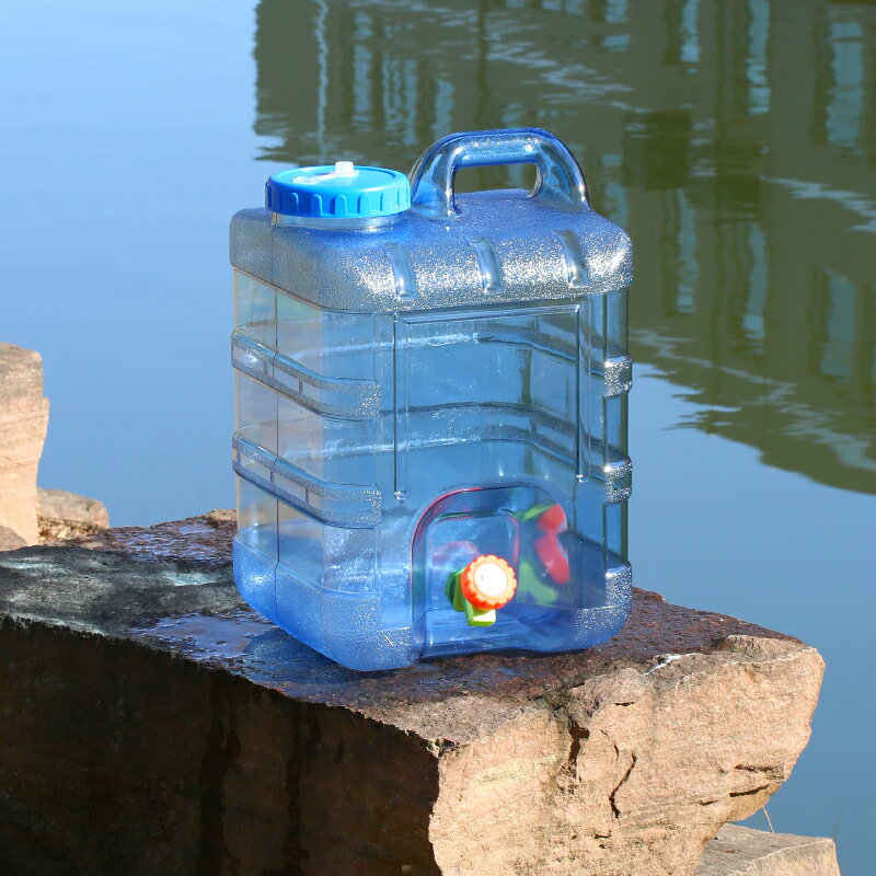 PC食品級戶外水桶家用儲水用塑料純凈水手提方水箱車載大容量寬口