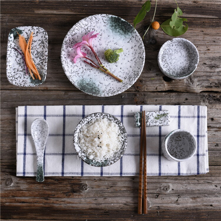 雪花釉日式小吃碟 小盤子 創意盤子 日韓陶瓷 涼菜盤套餐酒店臺面