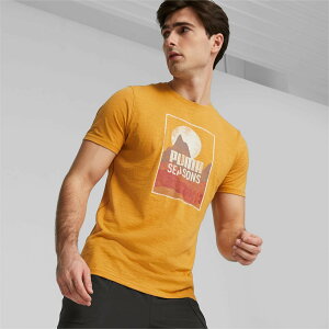 【滿額現折300】PUMA 短T 訓練系列 越野慢跑 芥末黃 圖樣 短袖T恤 男 52420150