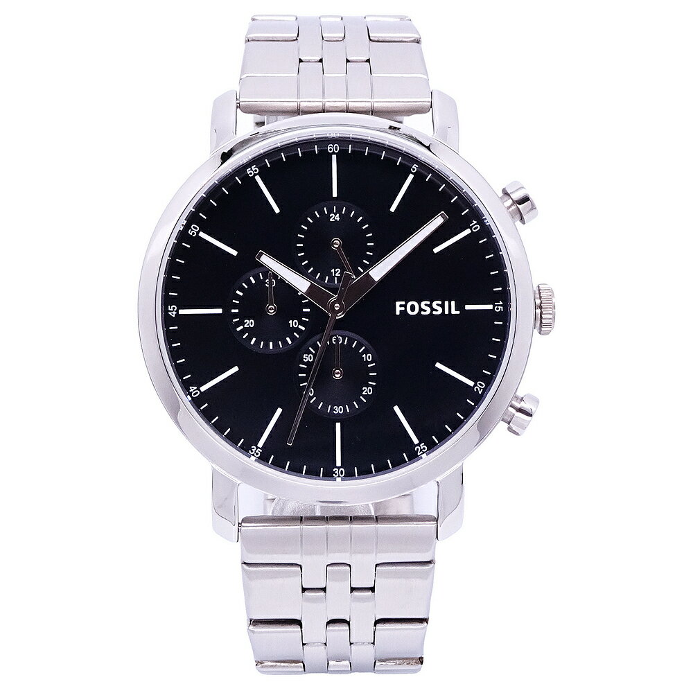 FOSSIL 美國最受歡迎頂尖運動時尚三眼計時腕錶-黑面-BQ2328IE