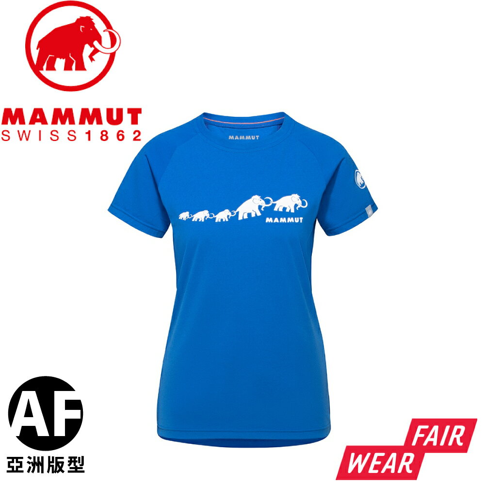 【MAMMUT 長毛象 女 QD Logo Print T恤 AF《PRT3 冰藍》】1017-02021/圓領短袖/快乾T