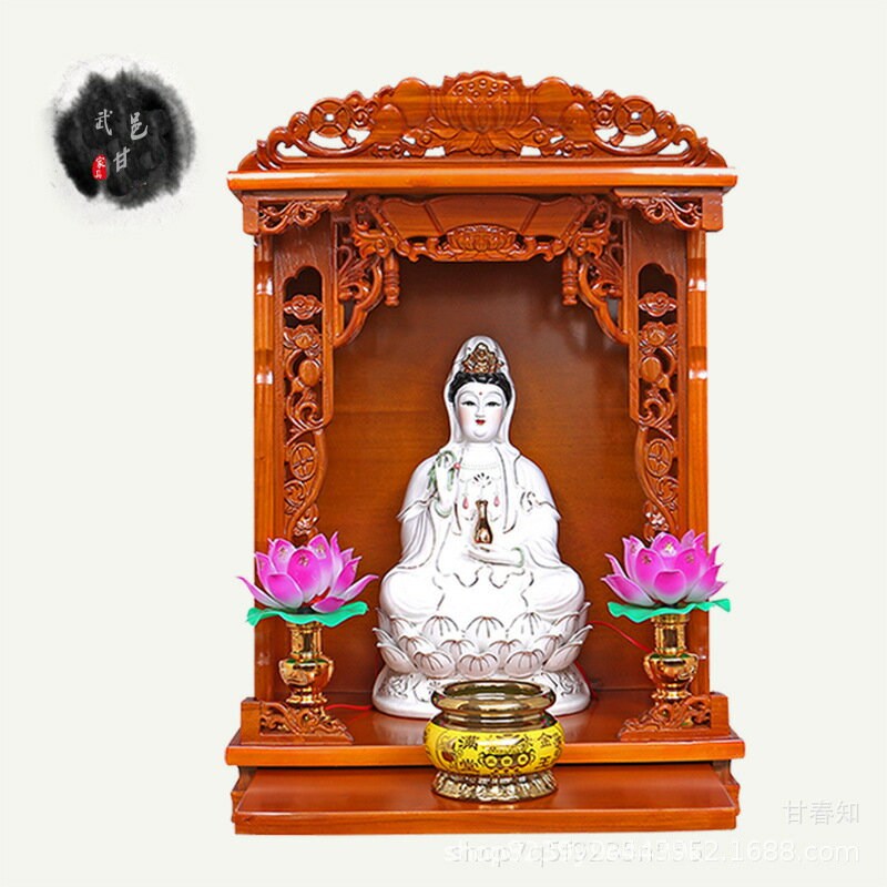 免運 可開發票 佛櫃 實木佛龕小型壁掛式佛櫃財神爺立櫃觀音神臺供奉桌供臺家用經濟型