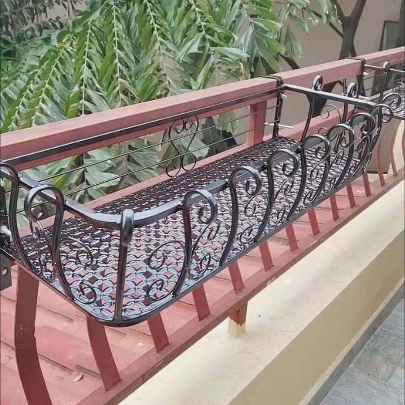 免運 花架 陽臺花架 壁掛花架 欄桿花架陽臺 圍欄花架 鐵藝陽臺花架欄桿護欄懸掛花架多肉花盆架壁掛花架防盜窗臺懸掛式特惠/工廠直出/廠家現貨/開立發票M1012