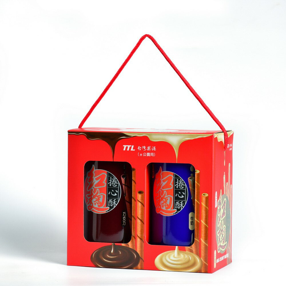 【台酒TTL】台酒紅麴捲心酥禮盒-牛奶/巧克力(奶蛋素) 1